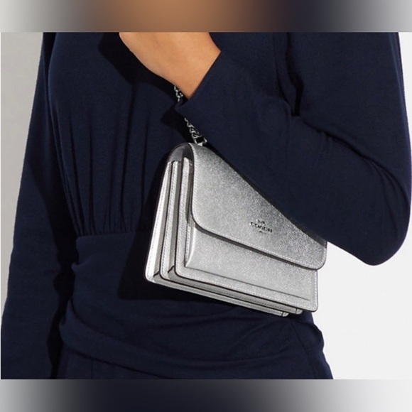 Coach Mini Klare Metallic Silver Shoulder Bag - Picture 6 of 6